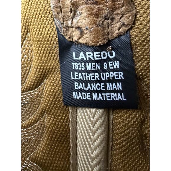 Laredo Mens 7835‎ Boots 9 EW Brown Leather Western Cowboy Square Toe Riding